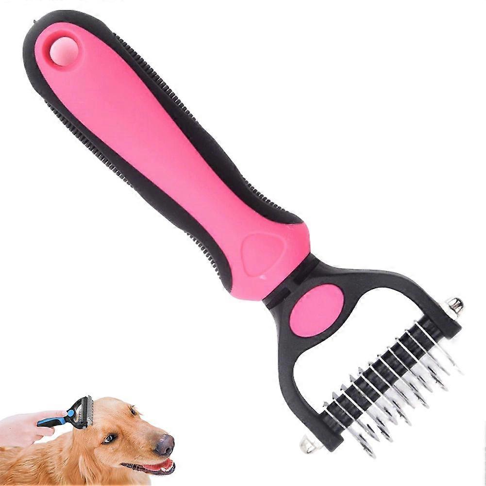 Peigne double face en acier inoxydable pour animaux de compagnie, brosse de toilettage pour chiens et chats, brosse de démêlage