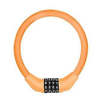 1 Pcs Bicycle Four-digit Combination Lock Anti-theft Lock Mountain Bike Color Lock Equipment Electric Car Motorcycle With-orange