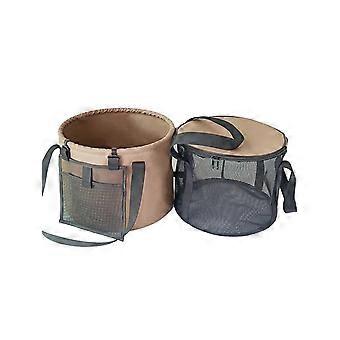 20L Collapsible Water Container with Leak Proof Design, Reinforced Double Handle and Net Pocket for Camping