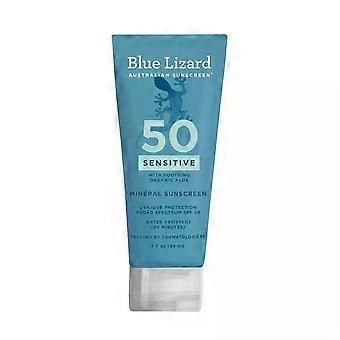 Blue Lizard australsk solcreme, sensitiv mineralsolcreme SPF50-89ML