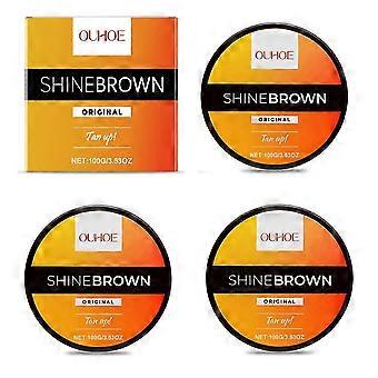 3 stk. selvbrunercreme 100 g ansigt krop langvarig bronzer hudbruner solbruner beskytter mod stråling nærende naturlig selvbrunerlotion