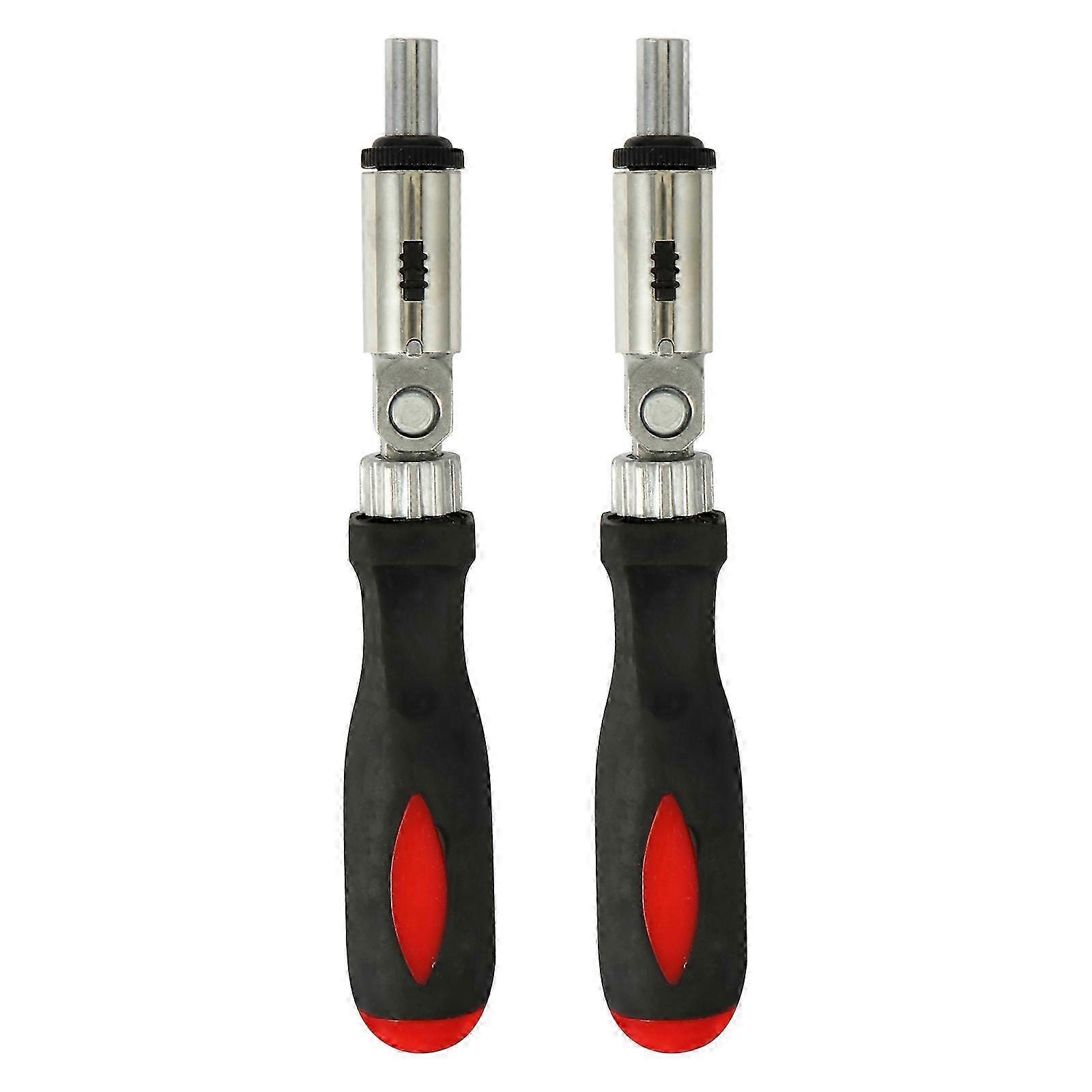2 Pcs Durable Ratchet Screwdriver Bit Holder Handle Driver compatible with Slotted Hex Bits