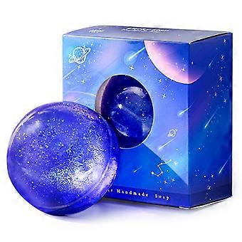 Handmade Natural Soap Bar Gift Set of 2 with Essential Oils, Galaxy Swirl Design, Moisturizing Celestial Bath Soap for Women and Men