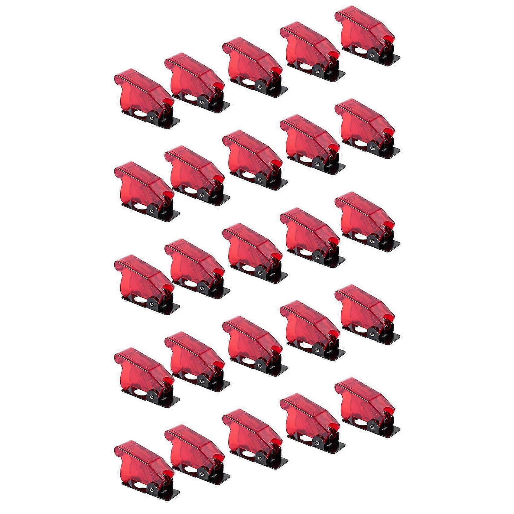 Plastic 12mm Toggle Switch Safety Cover Protector Cap Guard 25pcs Red
