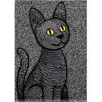 Black Cat Street Pop Art Jigsaw Puzzle - Colorful Urban Style Artwork Puzzles SQZ352