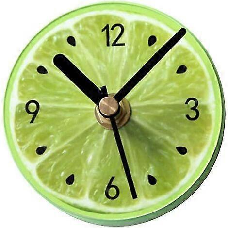 Fridge Magnet Fridge Magnet Wall Clock Round Lime Pattern