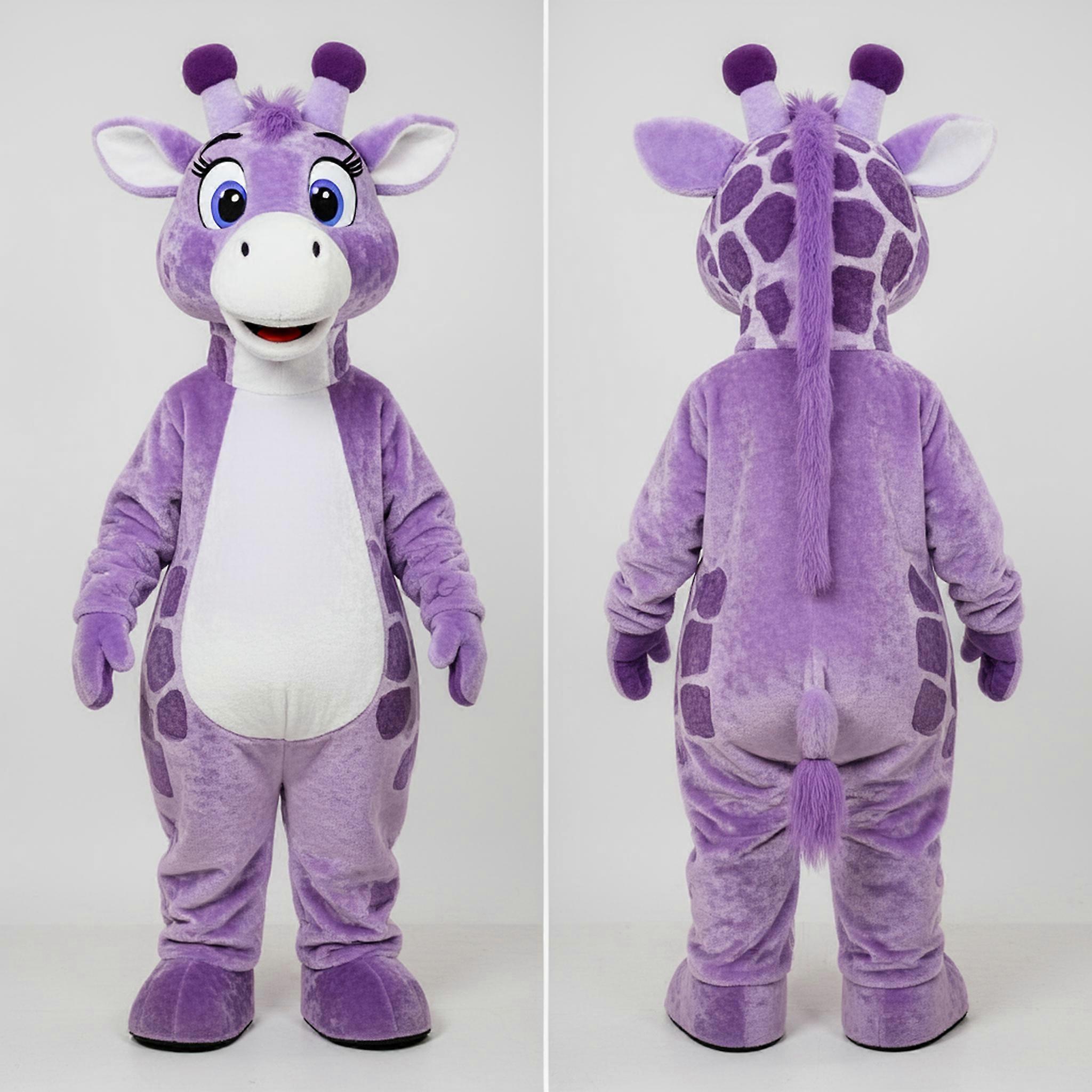 MASTICOT Lavender Plush Giraffe Mascot