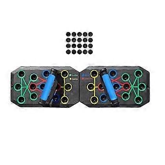 Set portatile multifunzione con pedana per flessioni e maniglia, attrezzo fitness compatibile con esercizi per petto e braccia.