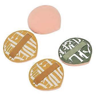 Set med förtjockad sminksvamp och puderpuff, gul mjuk och elastisk puff för felfri sminkapplicering