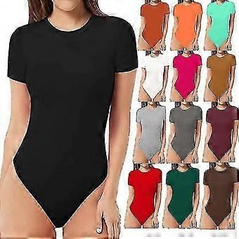 Short Sleeve Women Bodysuit Shapewear Tummy Control Soft Stretchy Tank Top for Party Club Beach Sport