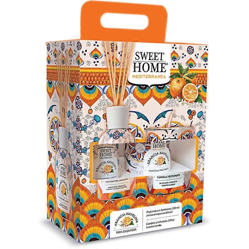 Navelina Orange Set - diffuser and candle gift set