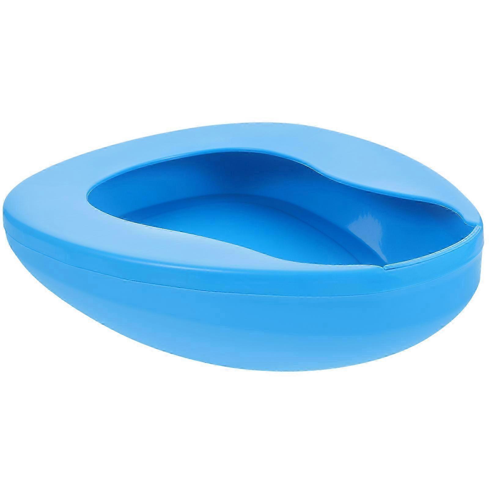 Ergonomic Open-Top Bed Pan Blue