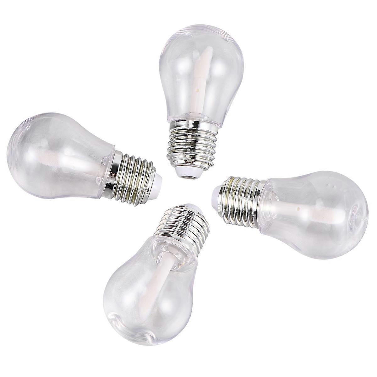 Empty Lip Gloss Tubes Light Bulb Shape for Liquid Holding 5Pcs Silver