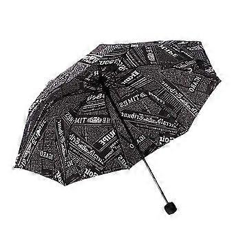 Compact Black Travel Umbrella with WindResistant Metal Frame and Waterproof ThreeFolding Design