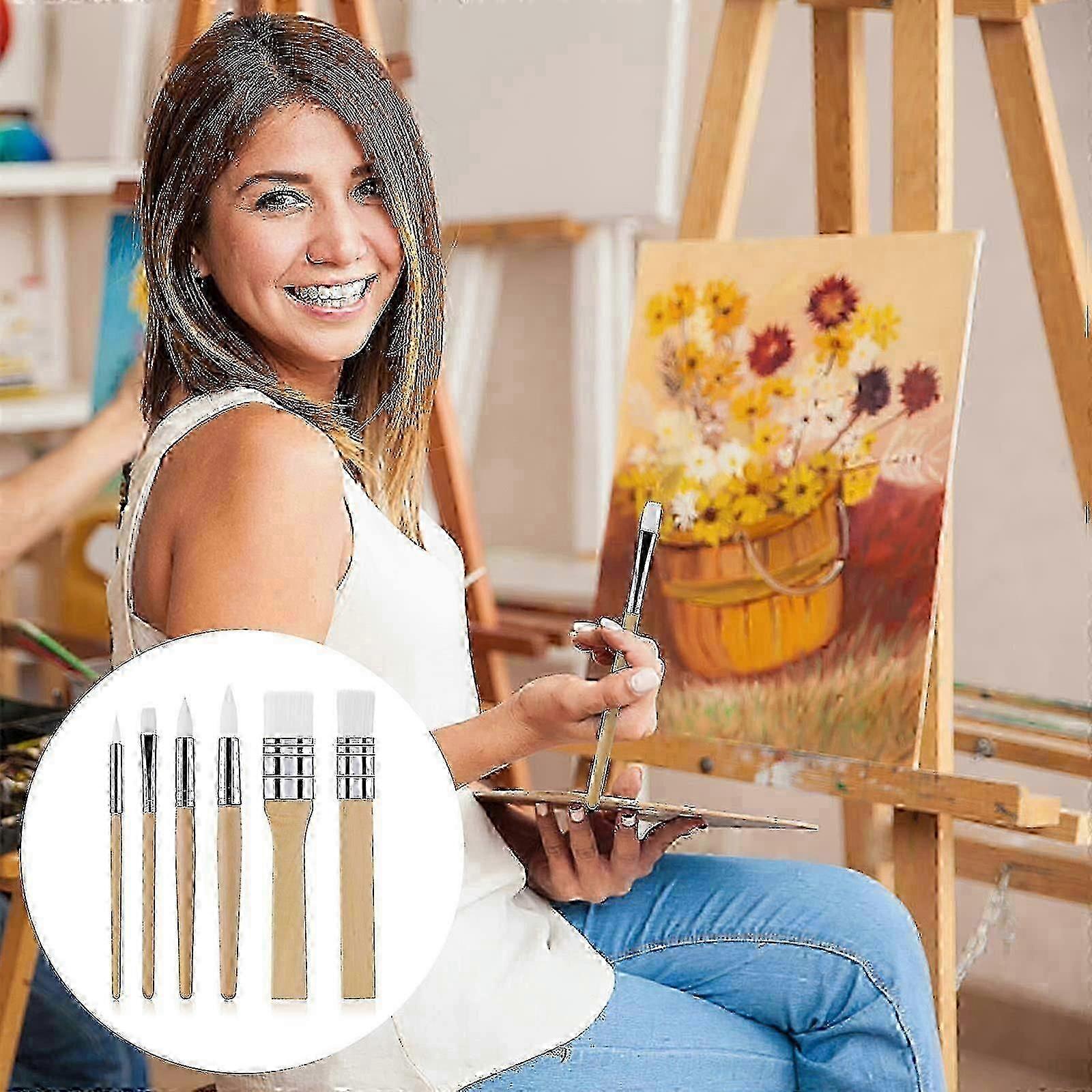 Solid Wood Handle Artist Brush Kit