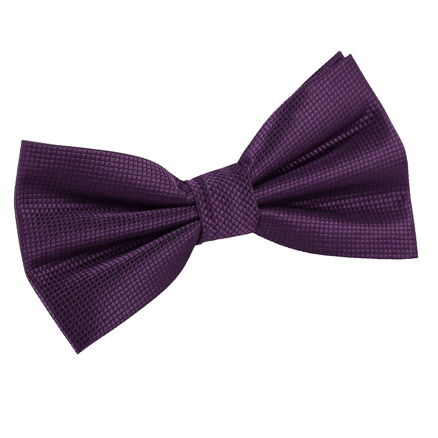 Cadbury Purple Solid Check Pre-Tied Bow Tie