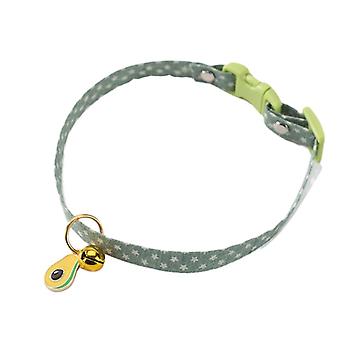 Cotton Breakaway Cat Collar with Bell,Pendant Cute Cat Collar Kitten Collar,Ideal for Girl Cats Boy Cats(Green)