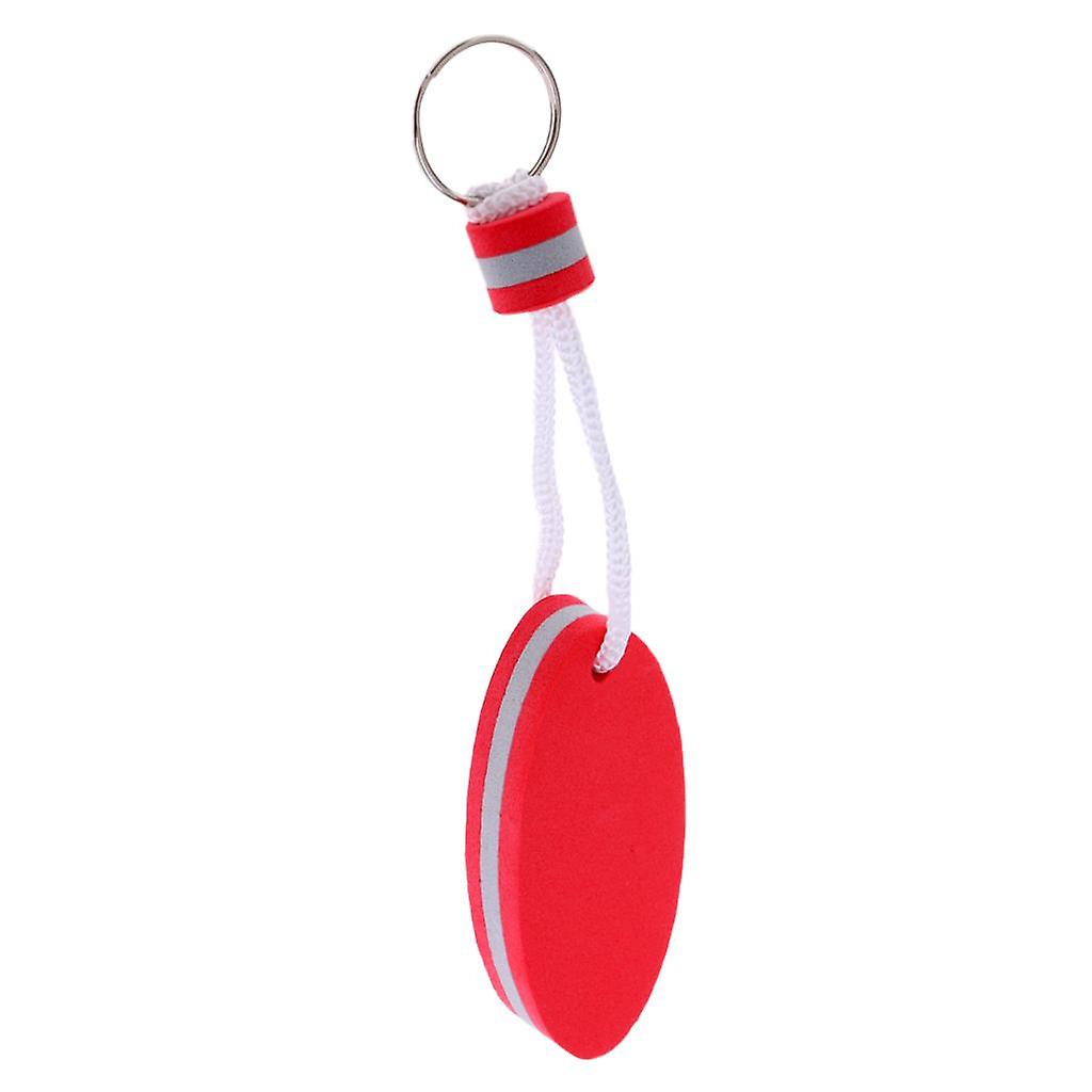 Oval Shaped EVA Foam Floating Key Ring Boat Keychain Red