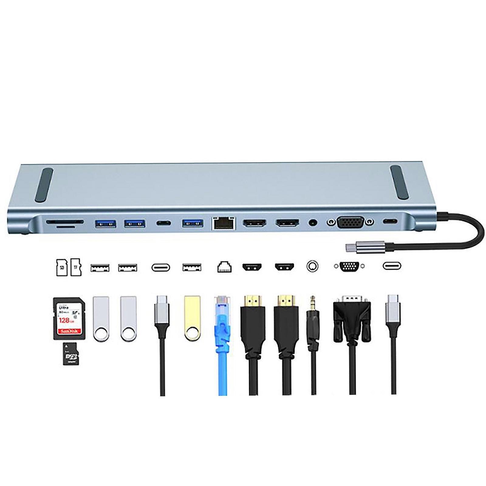 BYL-2003U2 12 in 1 USB-C / Type-C to USB HUB Adapter