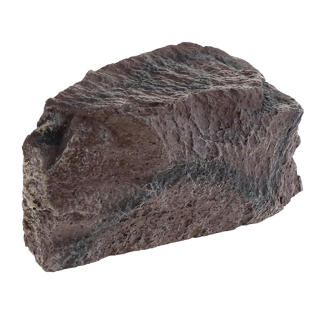 Reptile Hide Cave Decor Aquarium Turtle Hole Basking Platform Rock Maroon