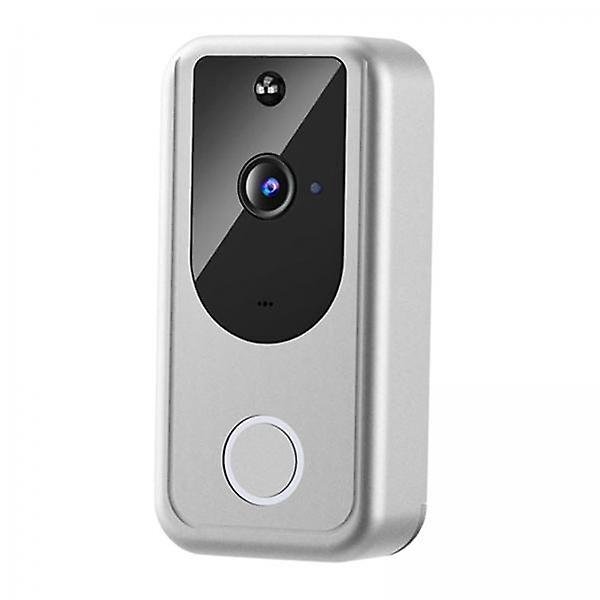 3xSmart Video Doorbell Wireless Intercom Two Way Audio Cloud Storage Silver