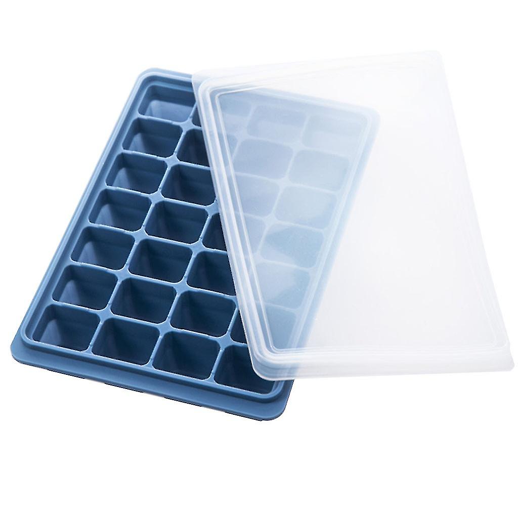 28-grids Ice Cube Tray Freezer Mould Ice Cubes Making Silicone Mold With Lids-r
