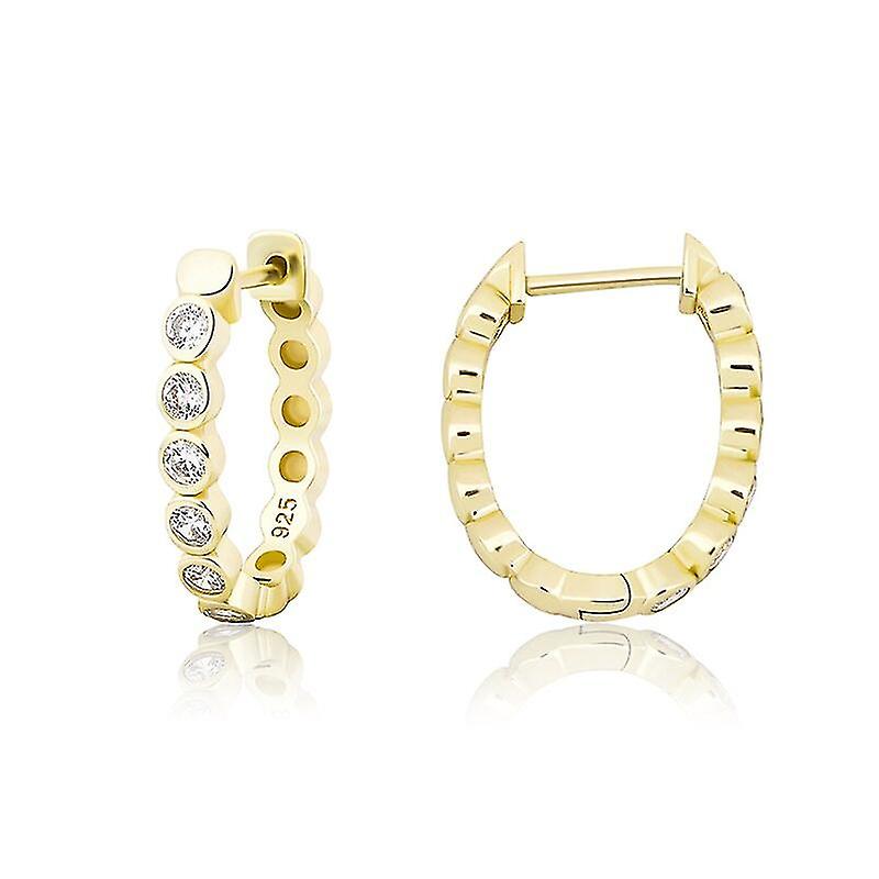 ファッション新しい925スターリングシルバーイヤリング女性のための高品質の人格は、3a Czストーンズヒップホップジュエリーギフトをアイスアウト