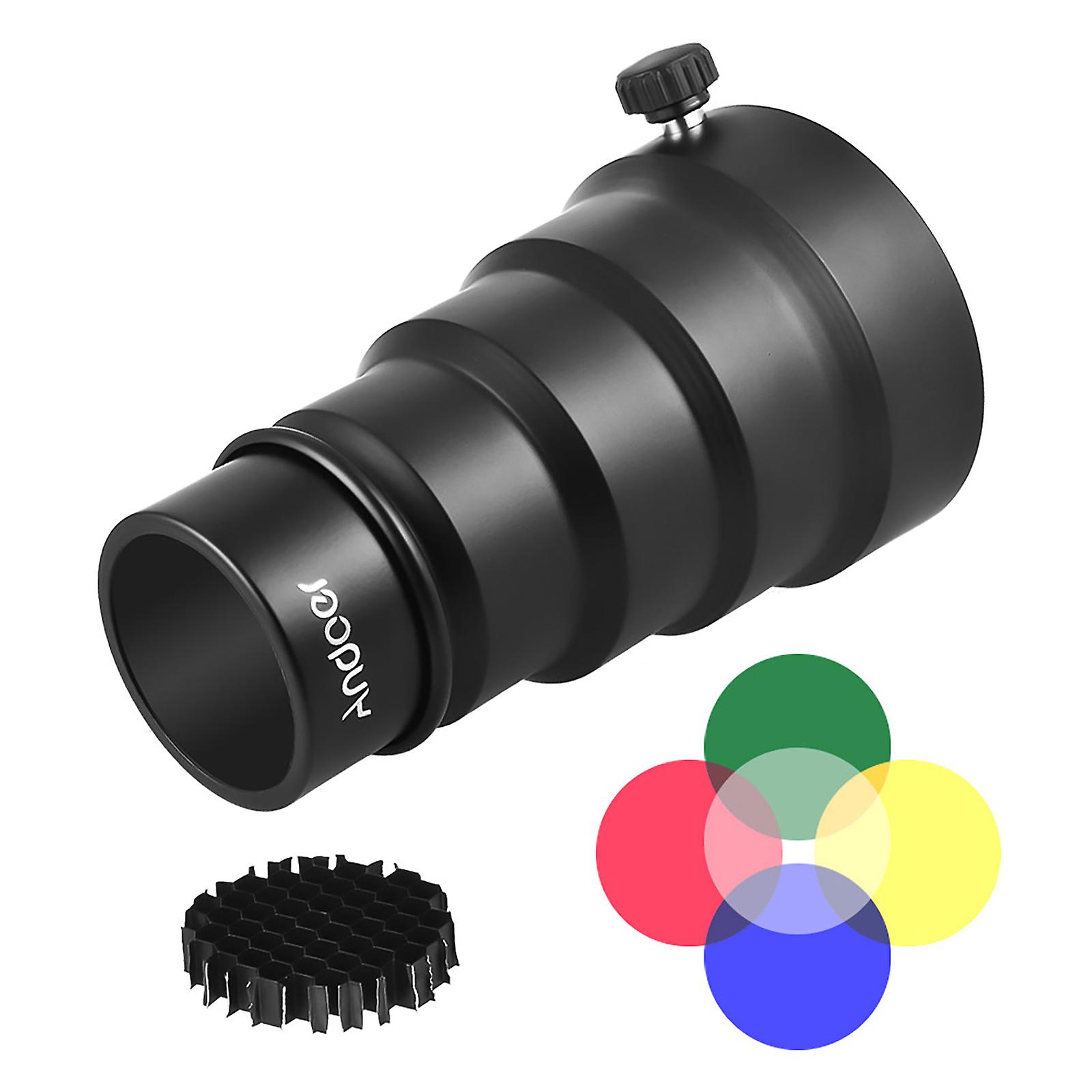 98mm Mini Flash Mount Metal Snoot With Honeycomb Grid 5pcs Color Filter Kit