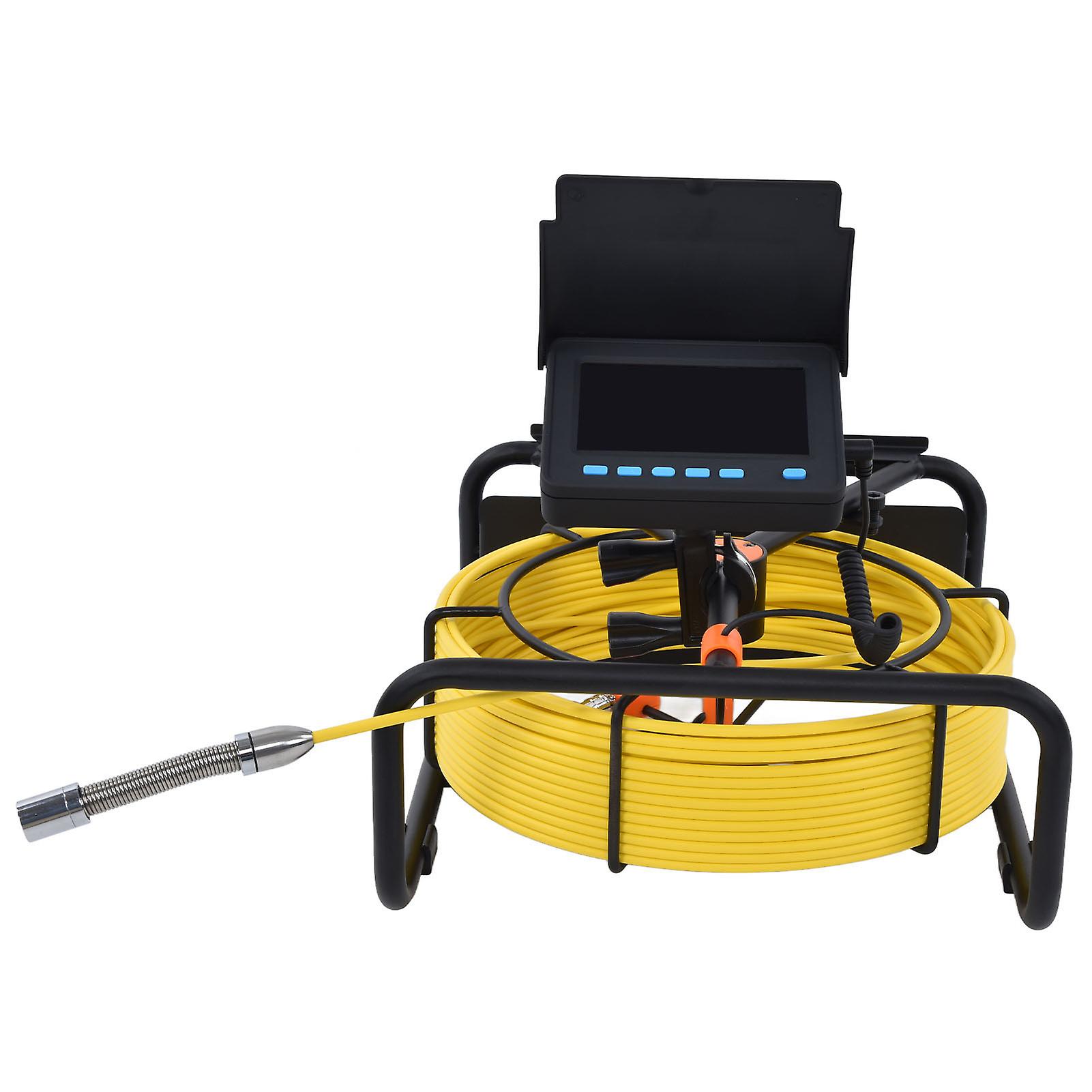 4.3" Waterproof Pipe Inspection Camera with 6 LED Lights, 20m Cable