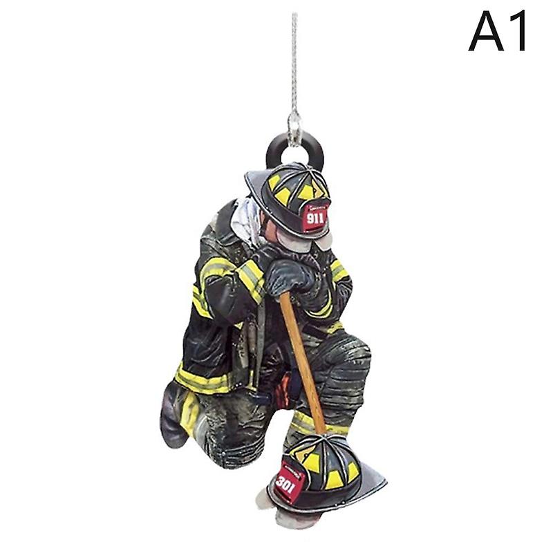 New Car Hanging Decor Firefighter Coat Hat Simulation Model Decor Pendant Gift