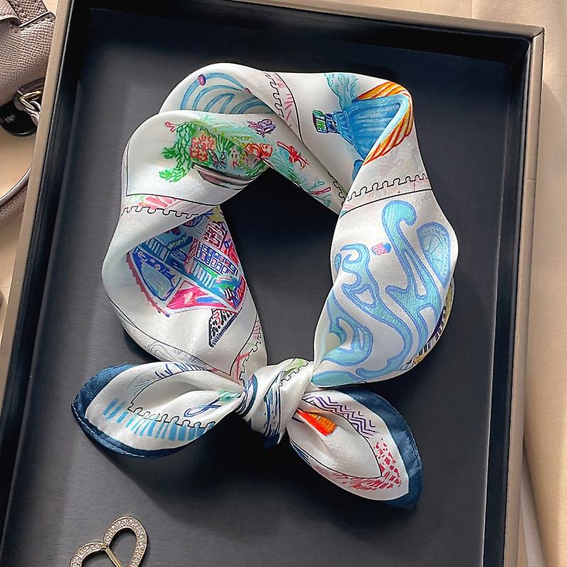 Silke sateng skjerf print skjerf