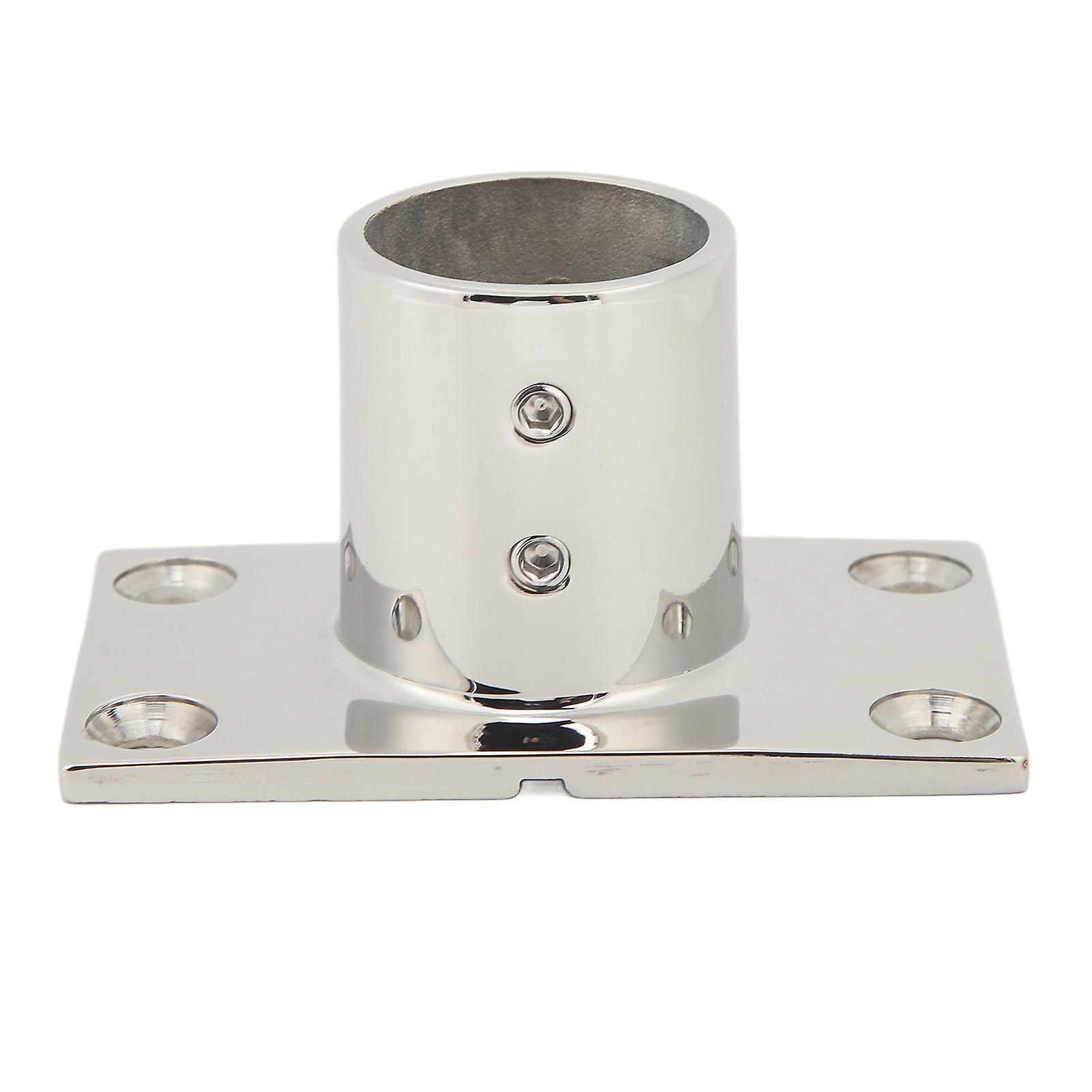Boat Handrail Fitting Rectangular Base Silver Rugged Rustproof Boat Deck Handrail Rectangular Base for Boat Marine Yacht 90