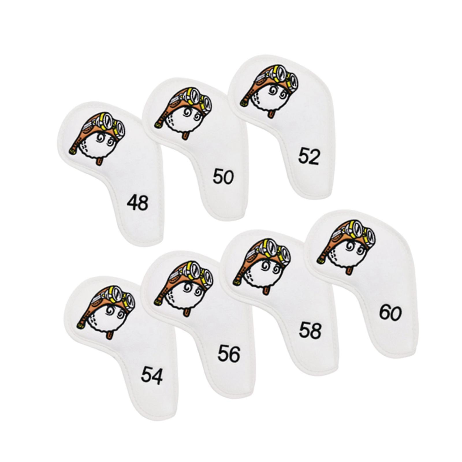 7Pcs Golf Iron Head Covers Classic pilots Decorative Golf Wedge Covers Set