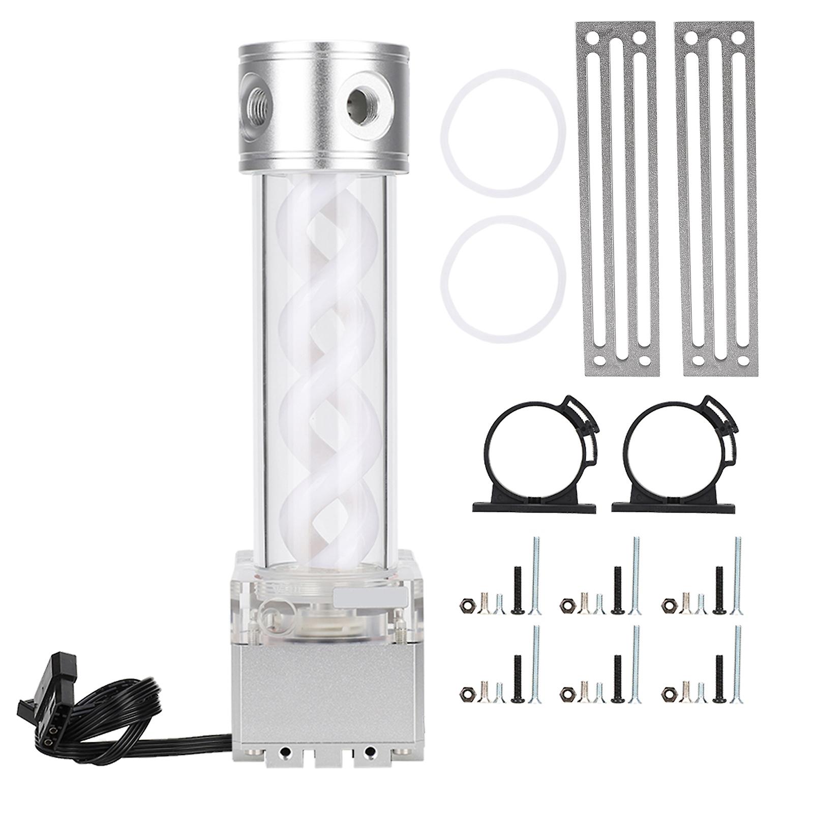 Water Cooling Pump Tank Aluminum Anode 4 Meters Head Computer Accessories PUBFS6MB24(Silver )