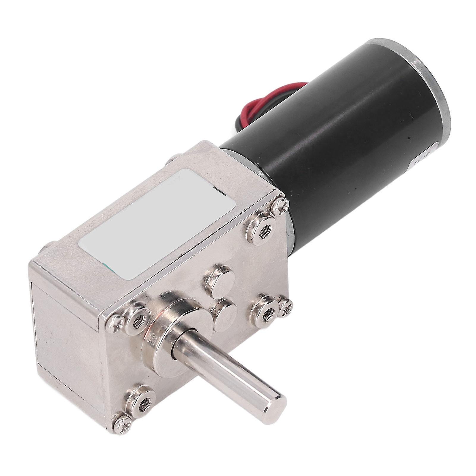 Ouitble Geared Motor Micro DC Geared Motor, Self Locking Adjustable Speed, Wear Resistant Worm Gear Motor, DC24V 18W, 0-5 RPM, Compact Design