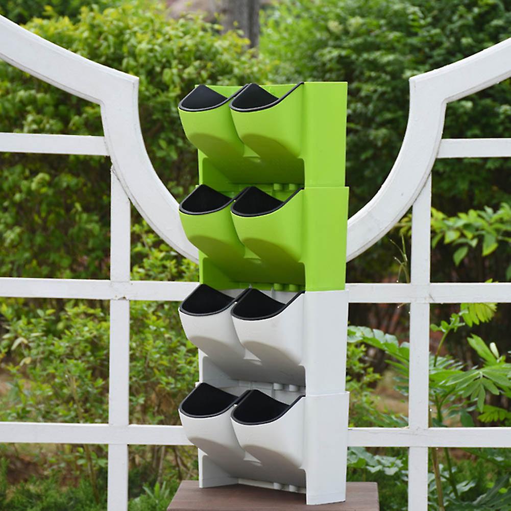 Self Watering Flower Pot Stackable Vertical Planter Wall Hanging Durable For Garden Balcony