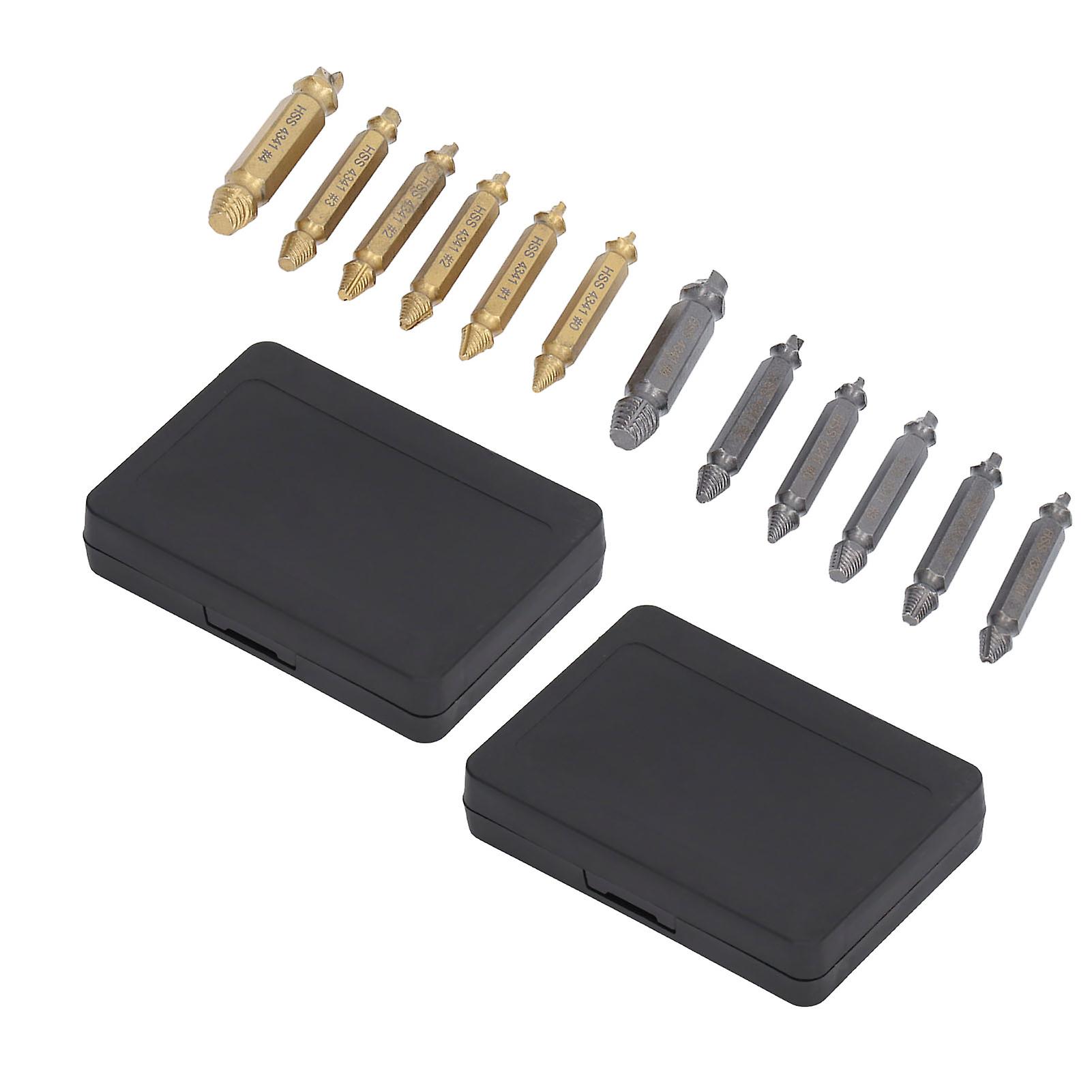 12 Pcs Damaged Screw Extractor Kit HSS High Hardness Stripped Screw Extractor Remover