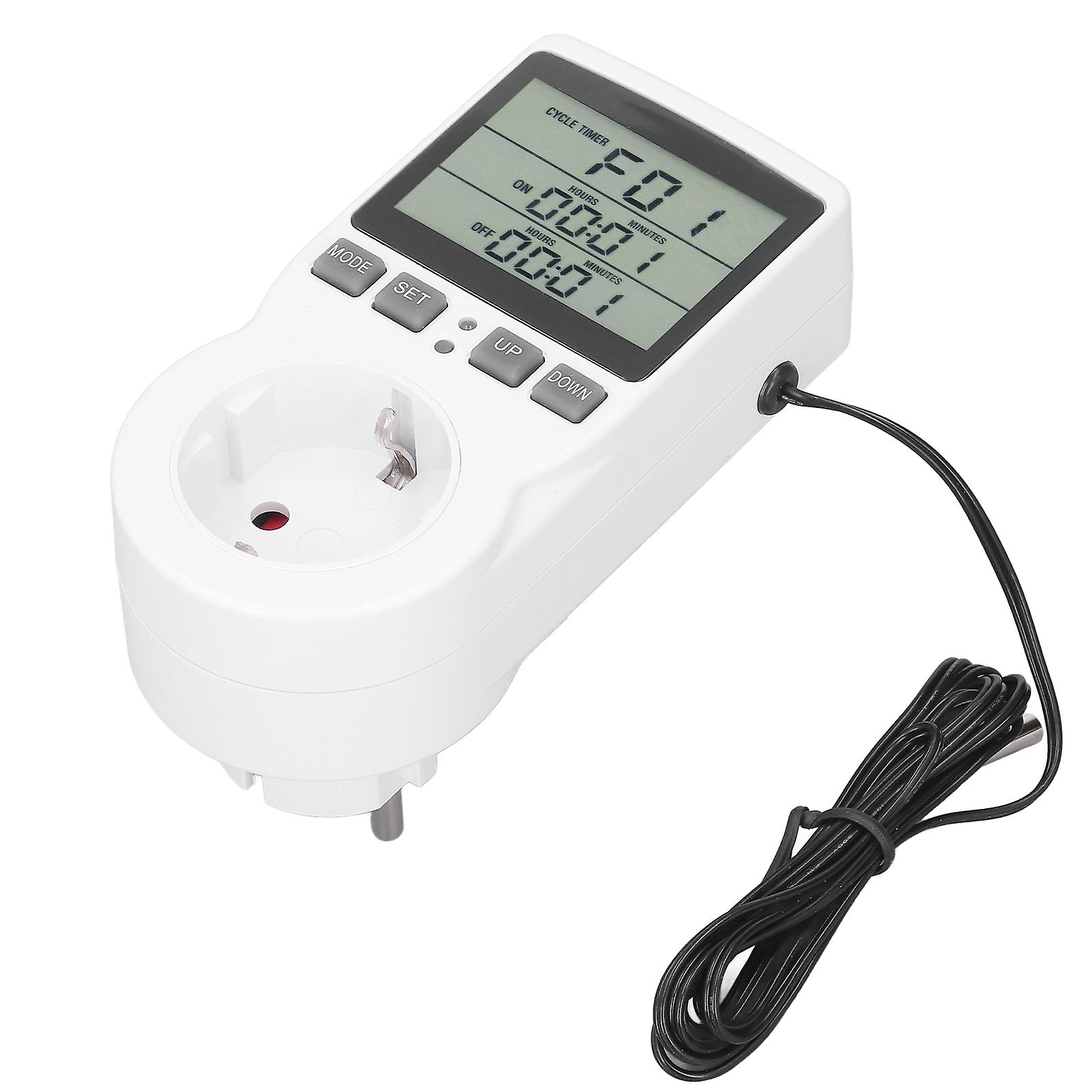 Temperature Control Socket LCD Display ABS Housing Electronic Thermostat Controller 50 60Hz