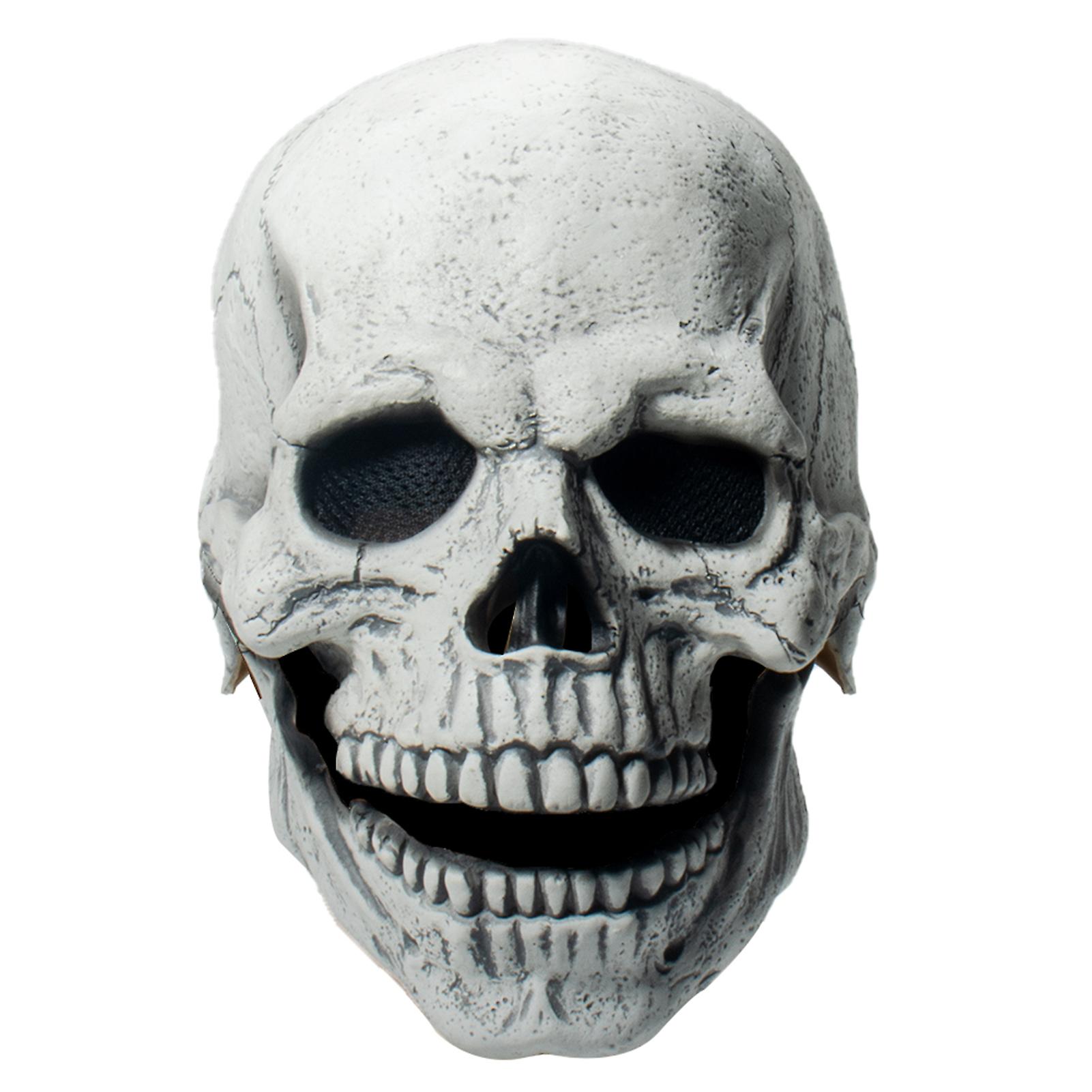 Halloween Masquerade Creepy Full Head Skull Headgear with Movable Jaw 3D Skeleton Skull Helmet