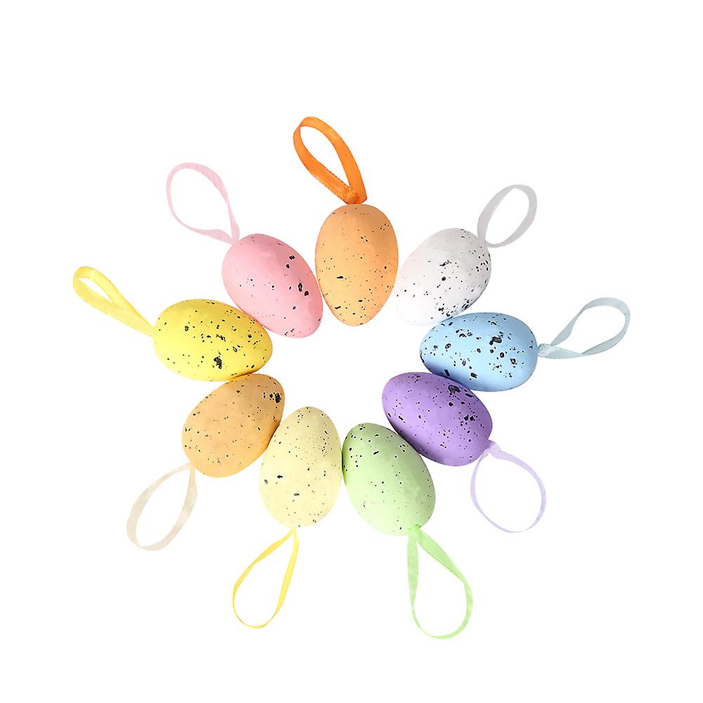9 Pcs Easter Decorations 4*6cm Christmas Tree Foam Egg Decorations
