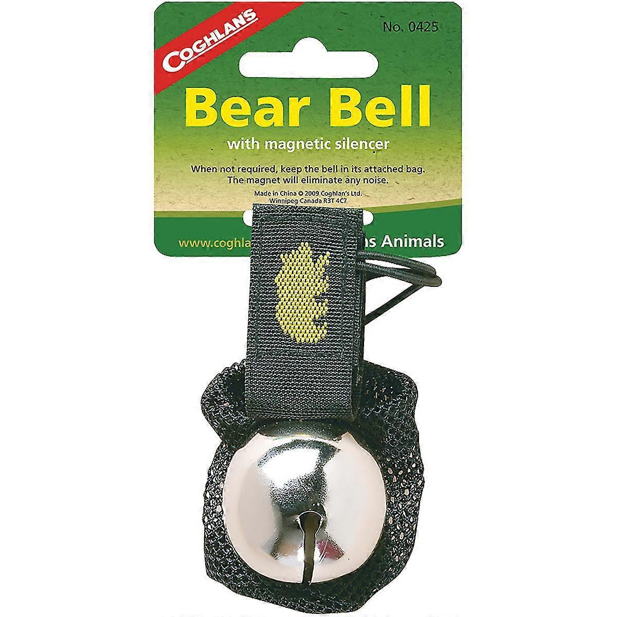 Coghlan's bear bell w/ μαγνητικός σιγαστήρας & φέρτε το λουρί για την ασφάλεια πεζοπορίας, ασήμι