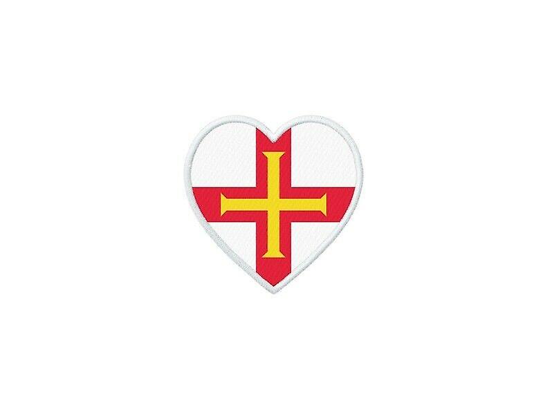 Patch badge ecusson prints thermocollant heart flag GBG guernsey