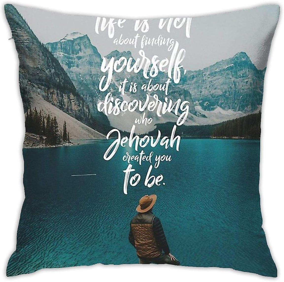 人生は自分自身を見つけることではありません、引用クッションスロー枕カバー装飾枕カバー45cm * 45cm AA-7405