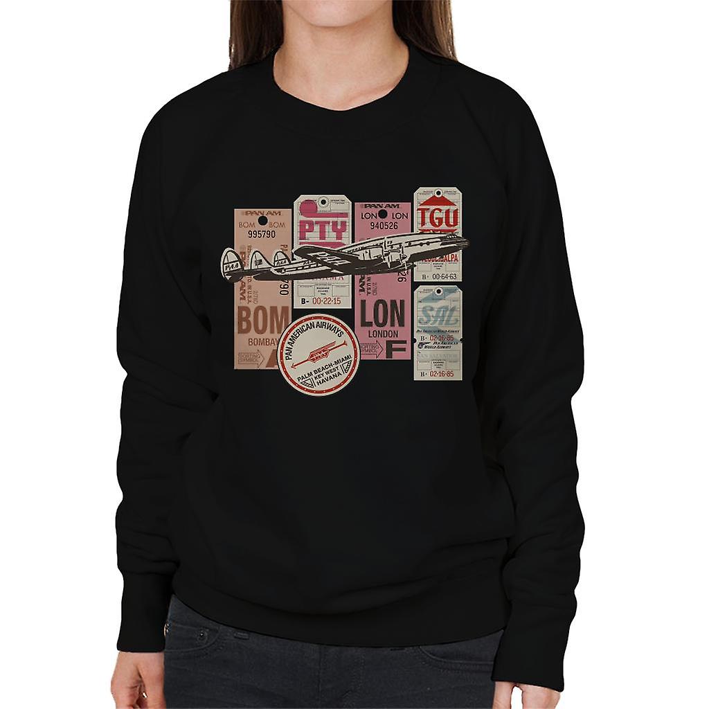 Pan Am Baggage Tags Montage Women's Sweatshirt