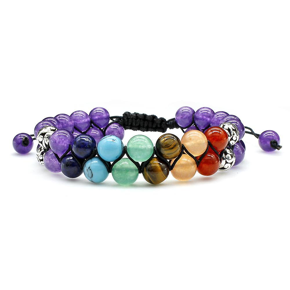 Women's Braided Rope Double-layer Beaded Bracelet
