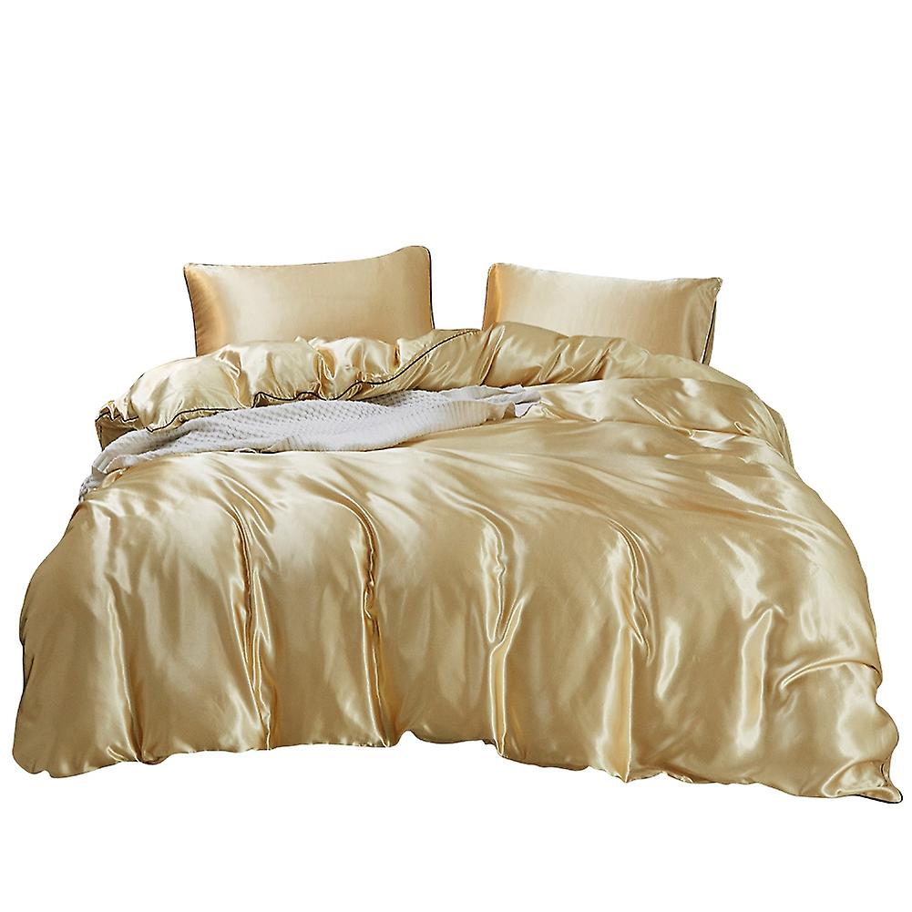 Artificial Silk Breathable Comfortable Bedding Set Pillowcase Duvet Cover (Queen)