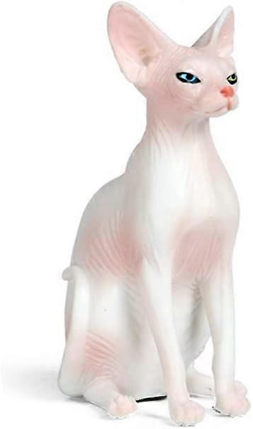 Sphynx القط تمثال الراتنج أصلع القط نموذج Sphynx تمثال القط أصلع لتزيين المنزل، الوردي
