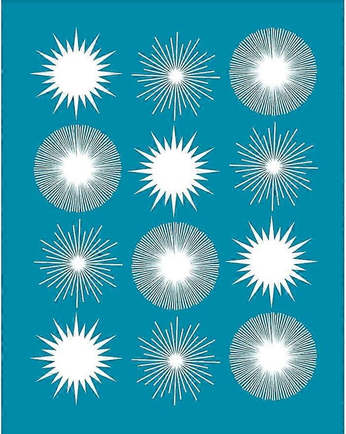4x5 Inch Silk Screen for Polymer Clay Abstract Sun Ray Clay Stencils Reusable Silk Screen Printing Stencils