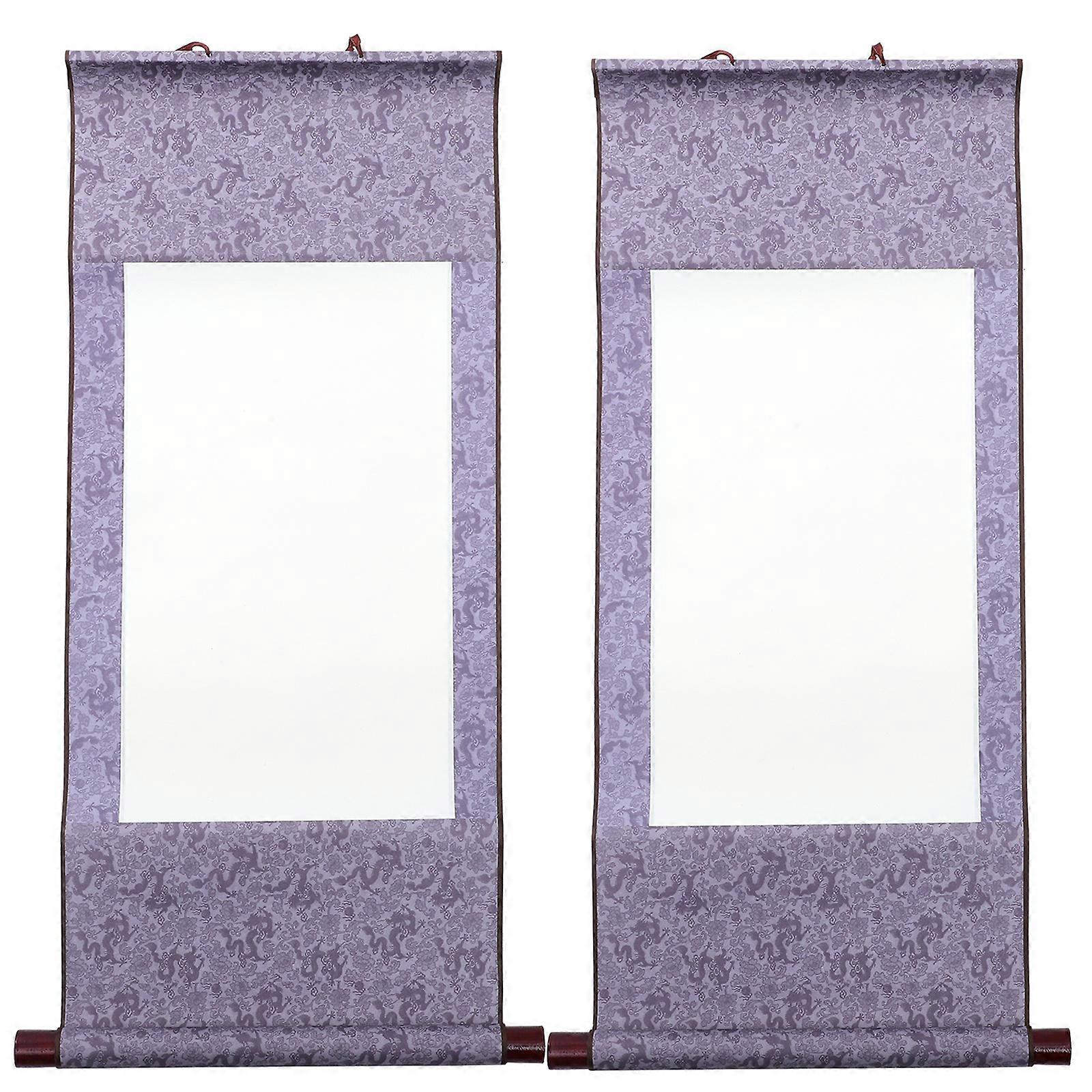 2pcs Blank Chinese Scroll Paper Painting Scroll Custom Chinese Calligraphy Paper