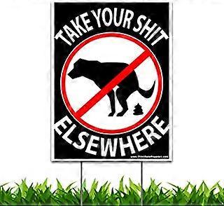 Please Be Respectful Sign No Dog Pooping Or Peeing Sign For Yard | 21 Tall Stake & Sign Kit